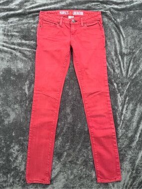People's Liberation Red Skinny Jeans Size 25